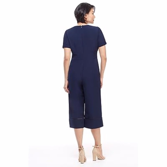 Maggy London Becca Jumpsuit Women's 2 Petite Navy Blue - Picture 2 of 13